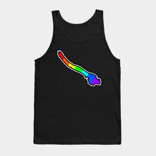 Galiano Island Silhouette in a Colourful Rainbow - Bright Colours - Galiano Island Tank Top